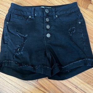 High waisted Black jean shorts